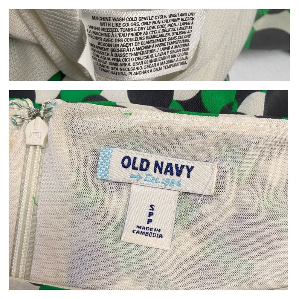 Shift Dress Womens Old Navy Polka Dot Dress Green - Picture 6 of 16